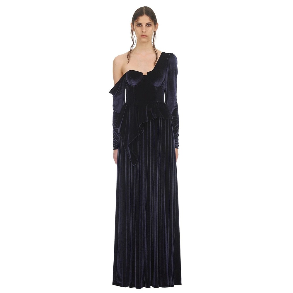 Self Portrait Midnight Velvet Maxi Dress 10 NWt
